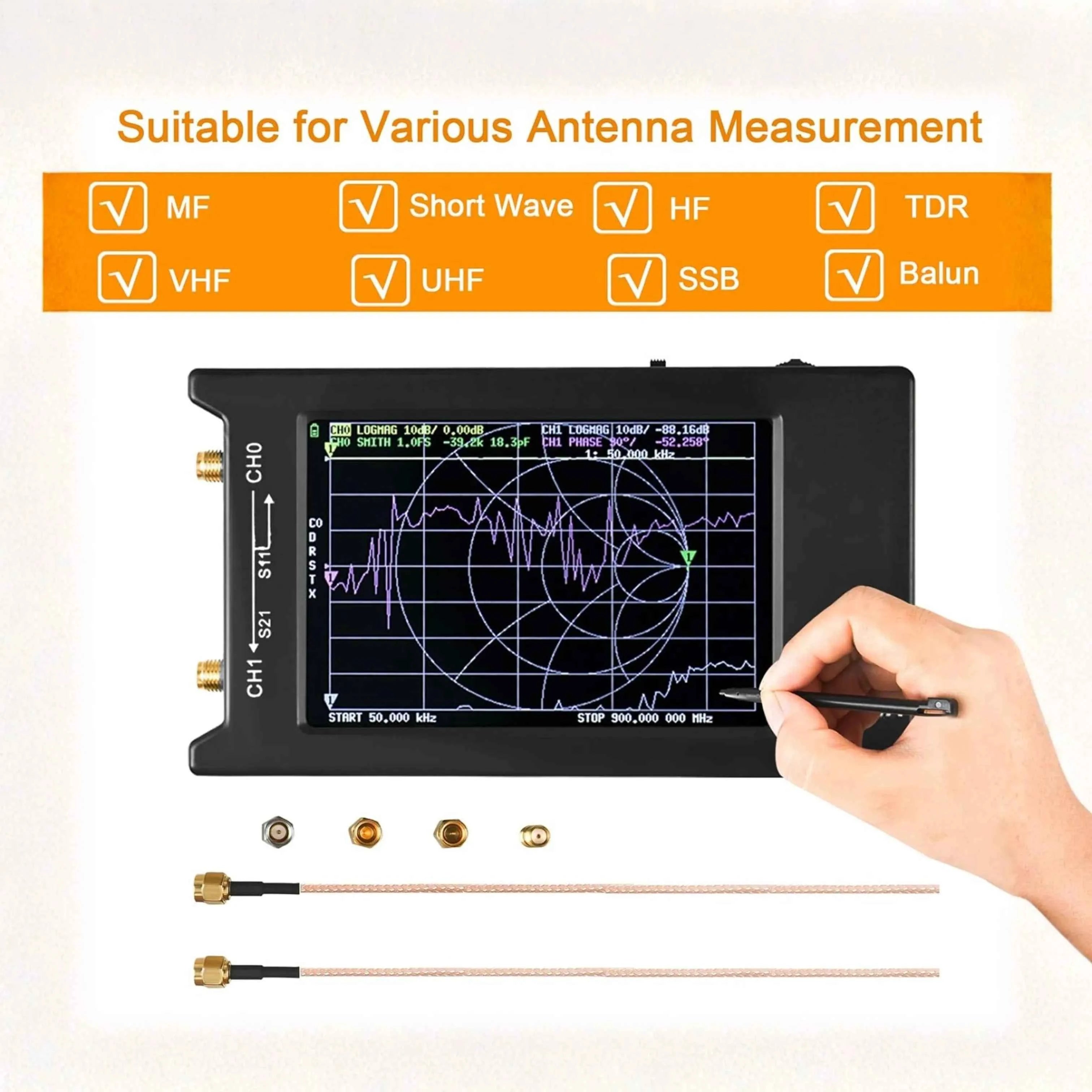 NanoVNA-H4 Vector Network Analyzer - RFCharge