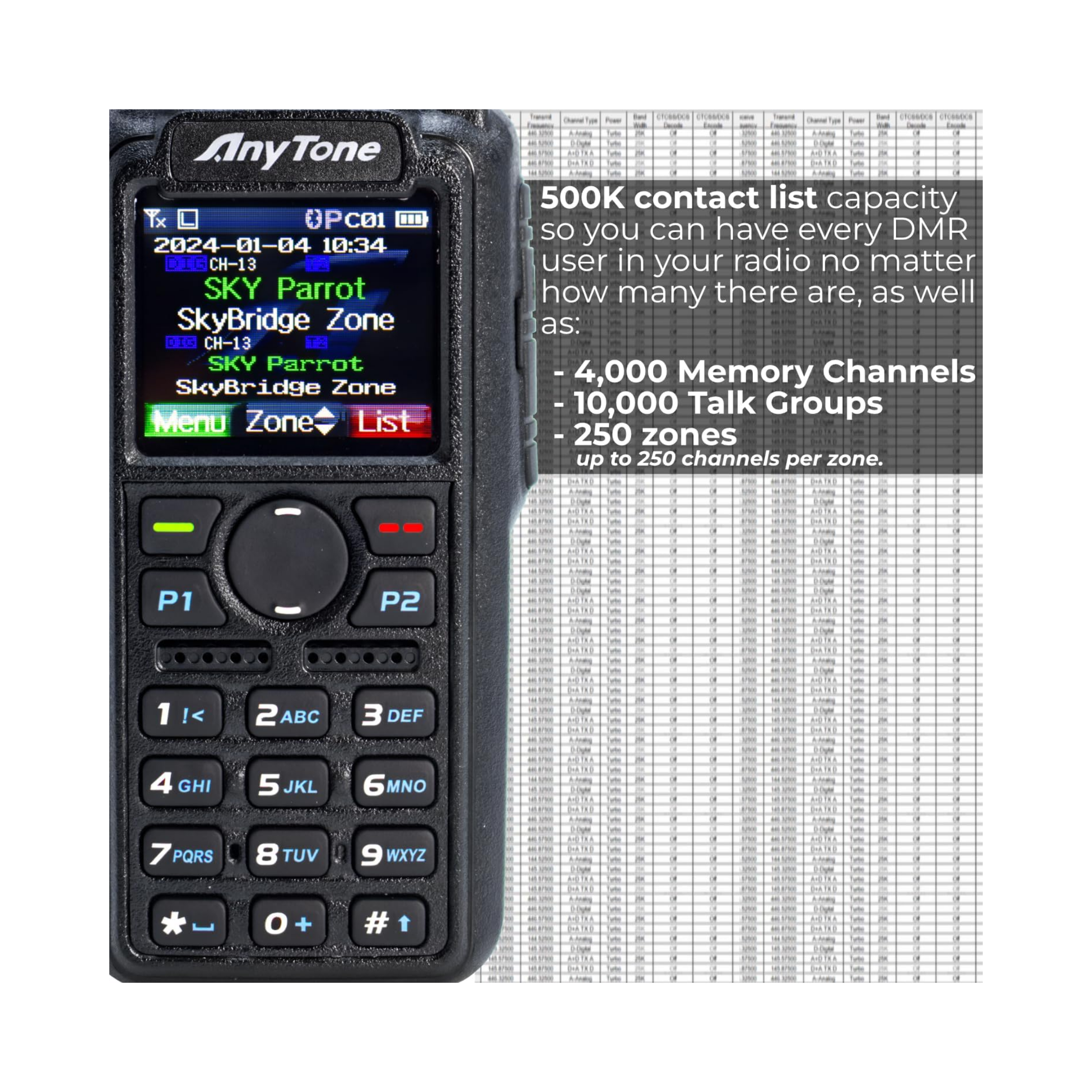 AnyTone AT-D878UV-II Plus Dual Band DMR Handheld Transceiver - RFCharge