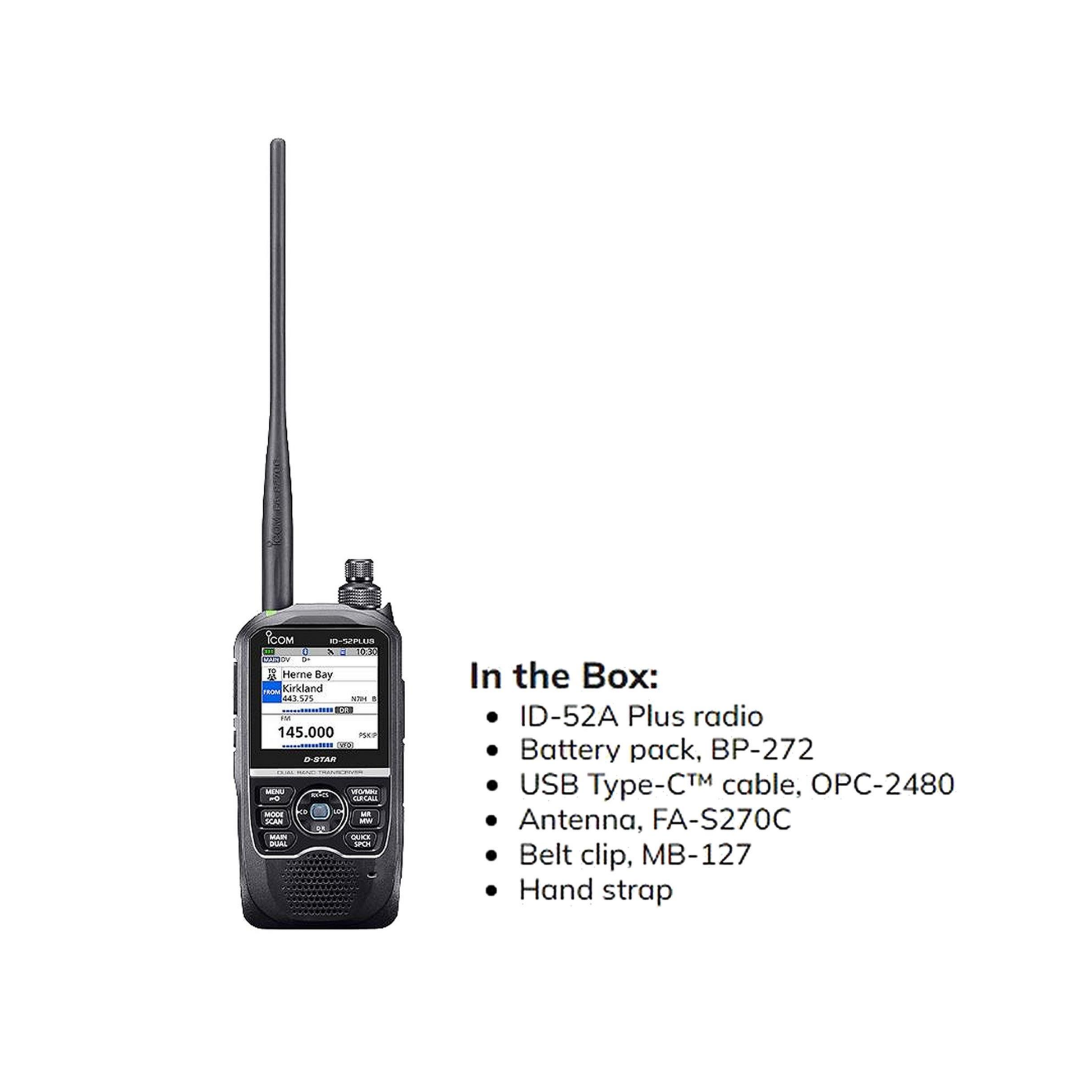 ICOM ID-52A-Plus VHF/UHF Multi Function D-Star Handheld Transceiver - RFCharge